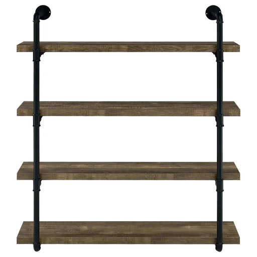 Black and Rustic Oak 40-inch Wall Shelf Default -DTYStore