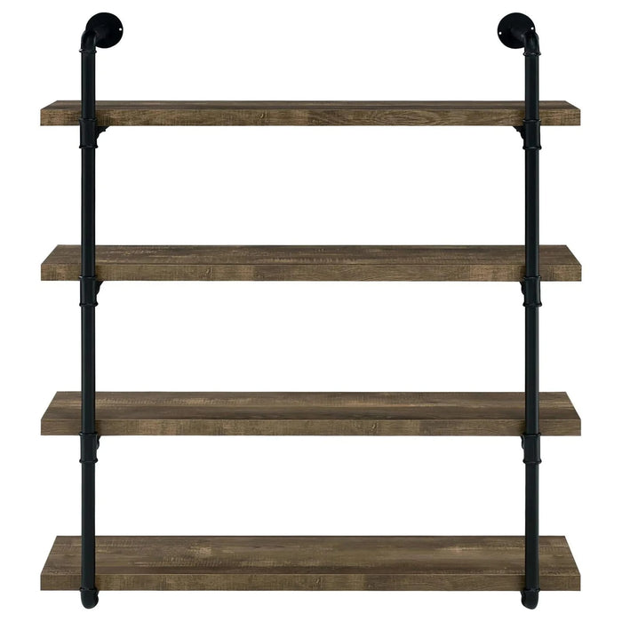 Black and Rustic Oak 40-inch Wall Shelf Default -DTYStore