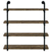 Black and Rustic Oak 40-inch Wall Shelf Default -DTYStore