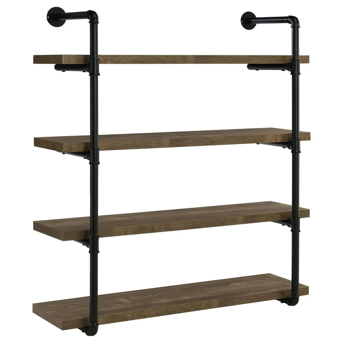 Black and Rustic Oak 40-inch Wall Shelf Default -DTYStore