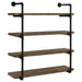 Black and Rustic Oak 40-inch Wall Shelf Default -DTYStore