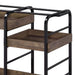 Black and Walnut Serving Cart with 3 Adjustable Trays Default -DTYStore