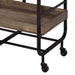 Black and Walnut Serving Cart with 3 Adjustable Trays Default -DTYStore