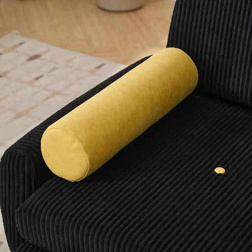 Black corduroy love seat soaf livingroom day bed recliner with storage pocket USB charger Default -DTYStore