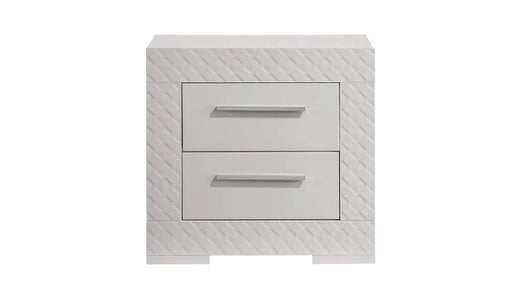 Blanca Modern Style 4 Pc Queen Bedroom Set with LED Headboard Made with Wood in White Default -DTYStore