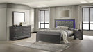 Blaze Upholstered Modern Style 4 Pc Full Bedroom Set with LED Headboard Made with Wood in Metallic Gray(NJ INVENTORY) Default -DTYStore