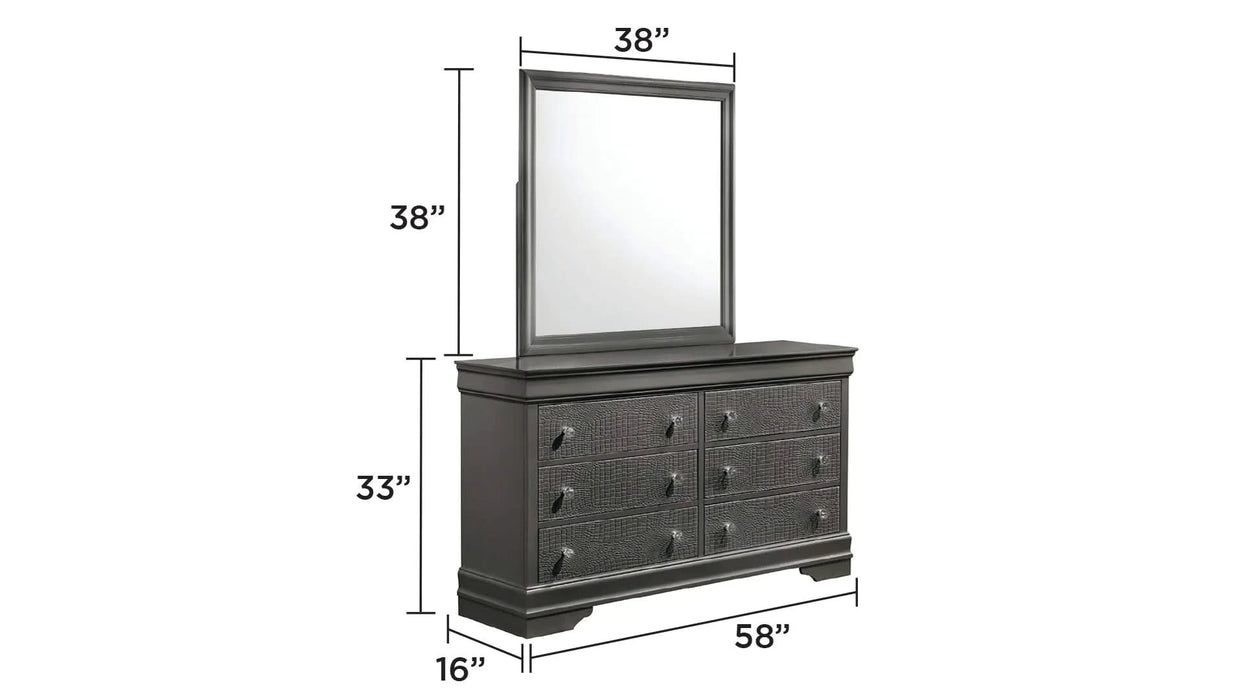 Blaze Upholstered Modern Style 4 Pc Full Bedroom Set with LED Headboard Made with Wood in Metallic Gray(NJ INVENTORY) Default -DTYStore