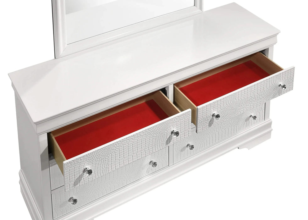 Blaze Upholstered Modern Style 4 Pc King Bedroom Set with LED Headboard Made with Wood in White(NJ WAREHOUSE) Default -DTYStore