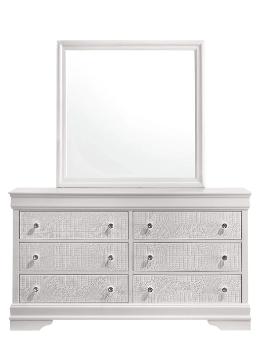 Blaze Upholstered Modern Style 4 Pc Queen Bedroom Set with LED Headboard Made with Wood in White(CA WAREHOUSE) Default -DTYStore