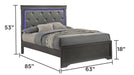 Blaze Upholstered Modern Style 5 Pc Queen Bedroom Set with LED Headboard Made with Wood in Metallic Gray(CA WAREHOUSE) Default -DTYStore