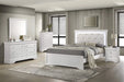 Blaze Upholstered Modern Style 5 Pc Queen Bedroom Set with LED Headboard Made with Wood in White(CA WAREHOUSE) Default -DTYStore