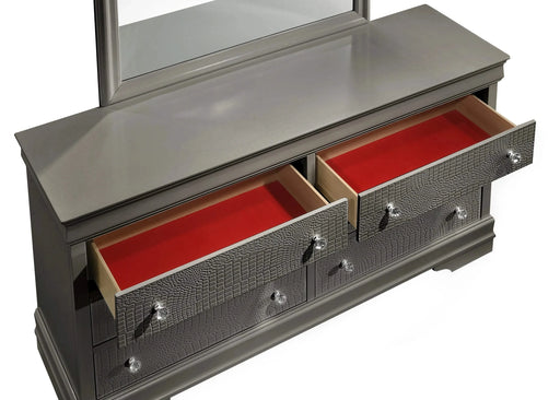 Blaze Upholstered Modern Style 5 Pc Twin Bedroom Set with LED Headboard Made with Wood in Metallic Gray Default -DTYStore