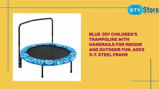 Blue Joy Children's Trampoline with Handrails for Indoor and Outdoor Fun, Ages 3-7, Steel Frame Default -DTYStore
