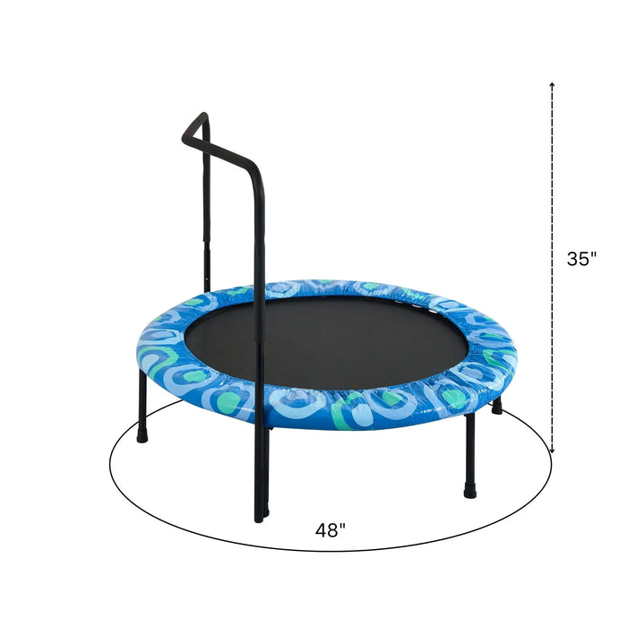 Blue Joy Children's Trampoline with Handrails for Indoor and Outdoor Fun, Ages 3-7, Steel Frame Default -DTYStore