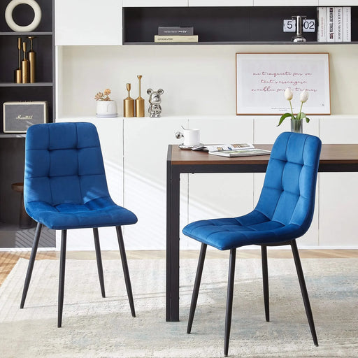 Blue Velvet Dining Chairs Set of 4,Modern Kitchen Dining Room Chairs Default -DTYStore