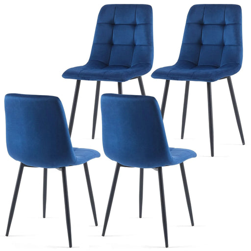 Blue Velvet Dining Chairs Set of 4,Modern Kitchen Dining Room Chairs Default -DTYStore