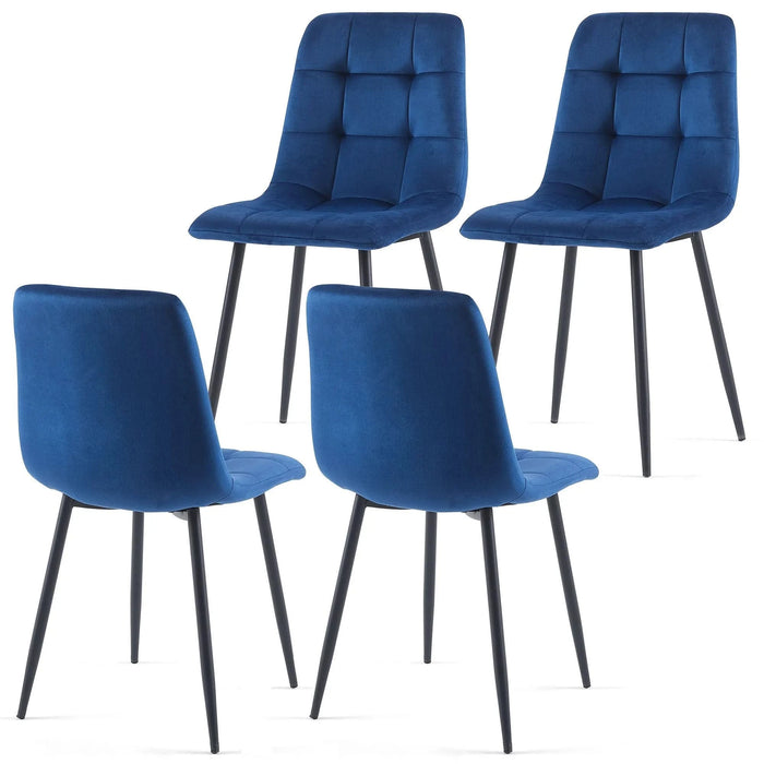 Blue Velvet Dining Chairs Set of 4,Modern Kitchen Dining Room Chairs Default -DTYStore