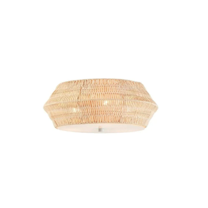 Boho Bamboo Flush Mount Ceiling Light Natural See below Default -DTYStore