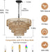 Boho Rattan Chandelier, 6-Light Dining Room Light Fixture, Wicker Pendant Lighting with 4-Tier Woven Lampshade, Large Farmhouse Chandeliers for Dining Room Bedroom Kitchen Living Room(20') Default -DTYStore