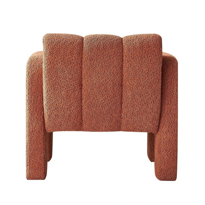 Boucle Upholstered Accent Chair with High-Density Foam in Orange, Solid Wood Frame, 31.10 inch Wide- DTY Store
