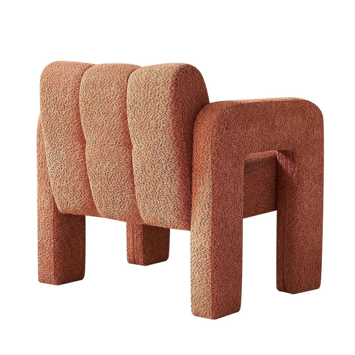 Boucle Upholstered Accent Chair with High-Density Foam in Orange, Solid Wood Frame, 31.10 inch Wide - DTY Store