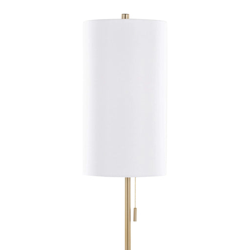 Bounty 62' Contemporary Metal Floor Lamp in Gold Metal with White Linen Shade from Grandview Gallery by LumiSource Default -DTYStore