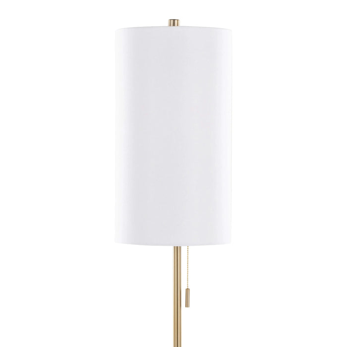 Bounty 62' Contemporary Metal Floor Lamp in Gold Metal with White Linen Shade from Grandview Gallery by LumiSource Default -DTYStore