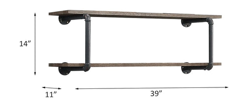Brantley Antique Oak & Sandy Gray Finish Wall Rack Default -DTYStore