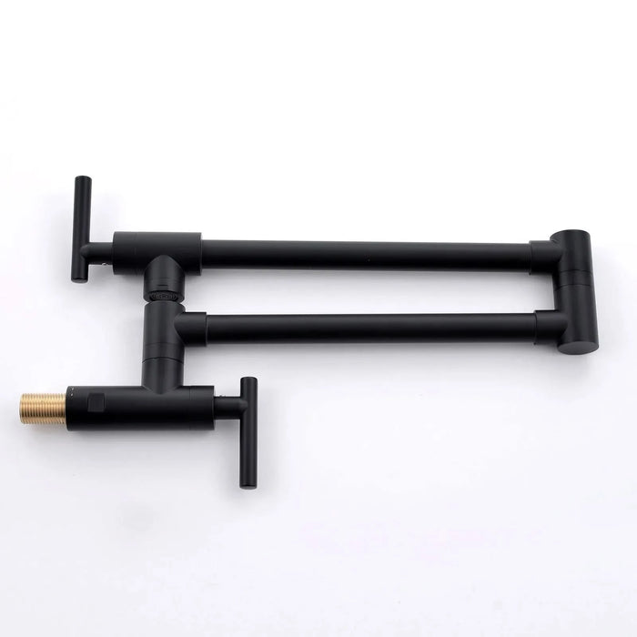 Brass Pot Filler,Wall Mount Commercial Pot Filler Faucet,Brass Copper Material Kitchen Folding Faucet,Coffee Machine Faucet with Stretchable Double Joint Swing Arms,Style A,Black ened Kitchen, Kitchen Faucets, Kitchen Faucets & Plumbing, searchfilter_Kitchen| DTY Store