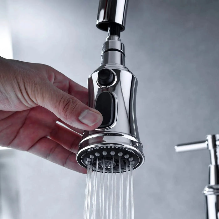 Bridge Kitchen Faucet with Pull-Down Sprayhead in Spot Default -DTYStore
