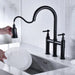 Bridge Kitchen Faucet with Pull-Down Sprayhead in Spot Default -DTYStore