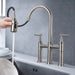 Bridge Kitchen Faucet with Pull-Down Sprayhead in Spot Default -DTYStore
