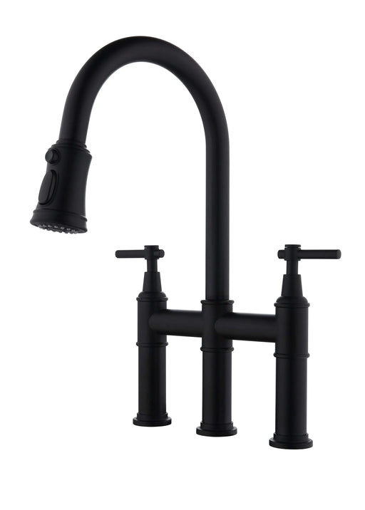 Bridge Kitchen Faucet with Pull-Down Sprayhead in Spot Default -DTYStore