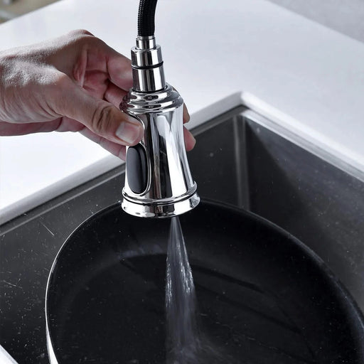 Bridge Kitchen Faucet with Pull-Down Sprayhead in Spot Default -DTYStore