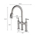 Bridge Kitchen Faucet with Pull-Down Sprayhead in Spot Default -DTYStore