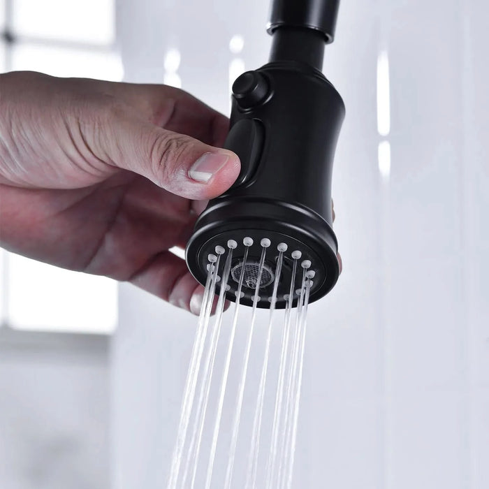 Bridge Kitchen Faucet with Pull-Down Sprayhead in Spot Default -DTYStore