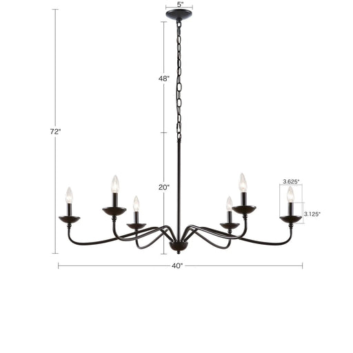 Brighton 6-Light Farmhouse Metal Chandelier Default -DTYStore