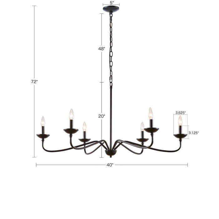 Brighton 6-Light Farmhouse Metal Chandelier Default -DTYStore