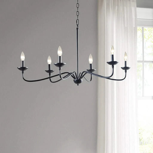 Brighton 6-Light Farmhouse Metal Chandelier Default -DTYStore