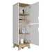 British Single Kitchen Pantry, Four Storage Shelves, Double Doors Cabinets Default -DTYStore