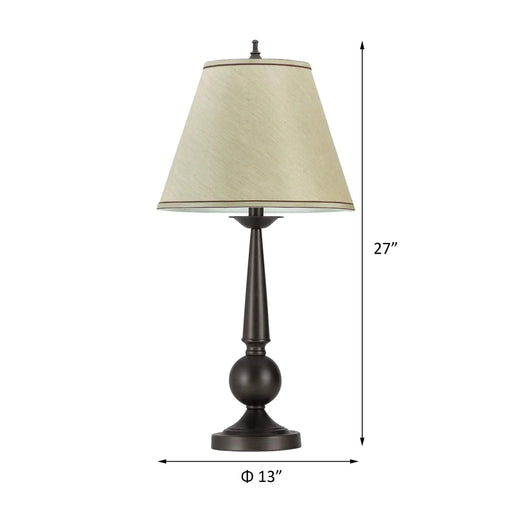 Bronze and Beige Table Lamps with Cone Shade (Set of 2) Default -DTYStore