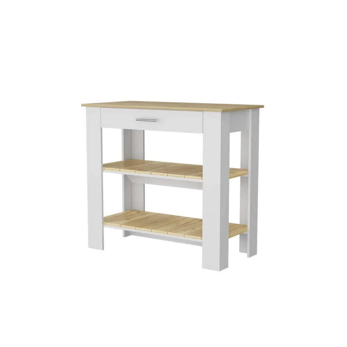 Brooklyn 40 Kitchen Island, Two Shelves, One Drawer Default -DTYStore
