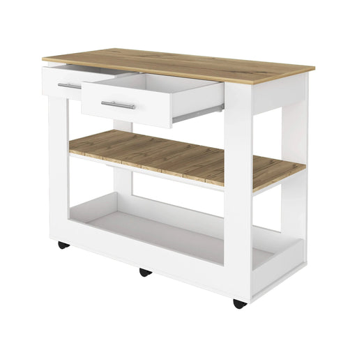 Brooklyn 46 Kitchen Island, Two Shelves, Two Drawers Default -DTYStore