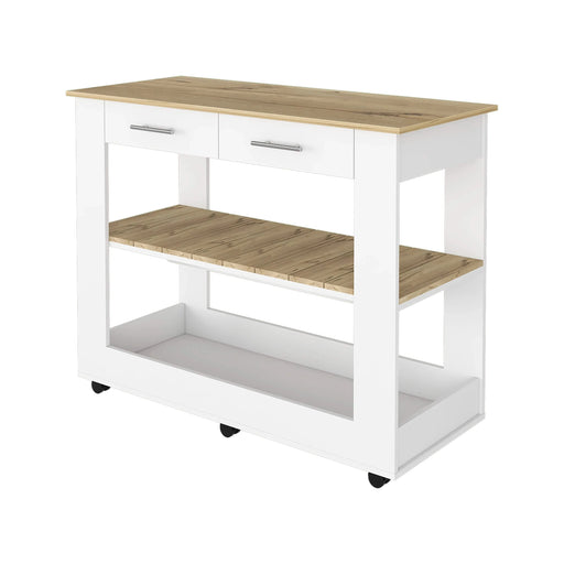 Brooklyn 46 Kitchen Island, Two Shelves, Two Drawers Default -DTYStore