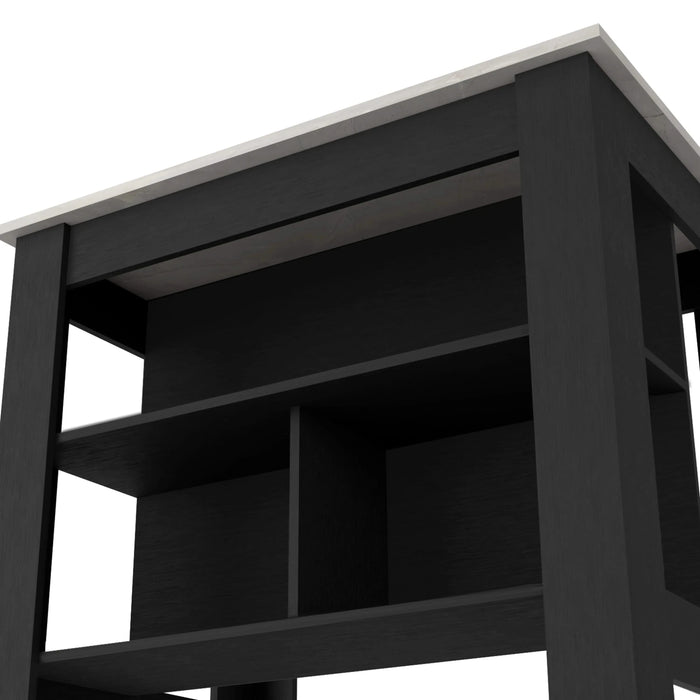 Brooklyn Kitchen Island, Three Concealed Shelves Default -DTYStore