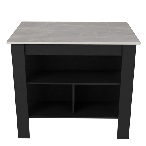 Brooklyn Kitchen Island, Three Concealed Shelves Default -DTYStore