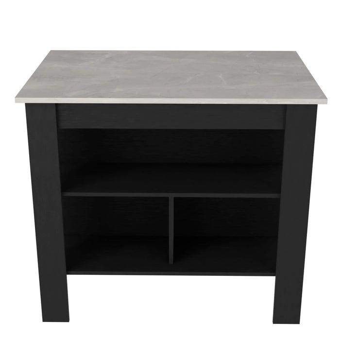 Brooklyn Kitchen Island, Three Concealed Shelves Default -DTYStore
