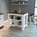 Brooklyn Kitchen Island, Three Concealed Shelves Default -DTYStore