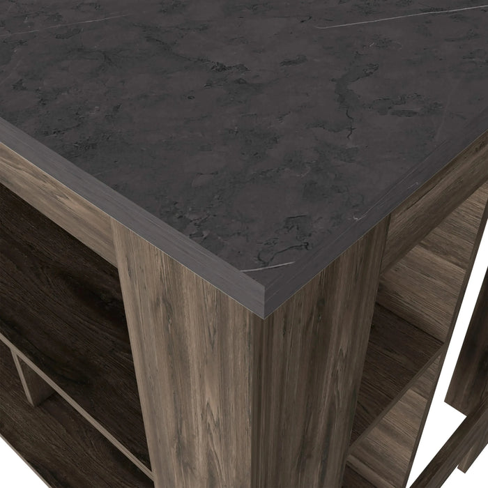 Brooklyn Kitchen Island, Three Concealed Shelves Default -DTYStore