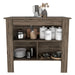 Brooklyn Kitchen Island, Three Concealed Shelves Default -DTYStore